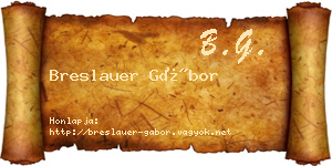 Breslauer Gábor névjegykártya